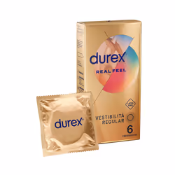 Durex Real Feel, preservativi senza lattice che garantiscono una sensazione di contatto naturale e diretto, quasi come pelle  ...