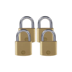 YALE Lucchetto in ottone Y110B/40/122/2 corpo 40mm, arco in acciaio, 3 chiavi, confezione da 4 lucchetti
