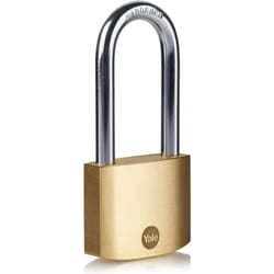 Yale - Lucchetto in ottone Y110B/40/140/1 corpo 40mm, arco lungo in acciaio, 3 chiavi