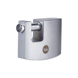 Yale - Lucchetto corazzato in ottone di massima sicurezza con finitura cromata Y124B/60/110/1, corpo 60 mm, gancio in acciaio indurito, 3 chiavi
