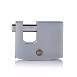Yale Y124B/70/115/1, Lucchetto per serranda, Blocco tasto, Argento, Ottone, 1 pz, 3 pz