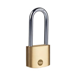 Yale - Lucchetto in ottone Y110B/30/132/1 corpo 30mm, arco lungo in acciaio, 3 chiavi