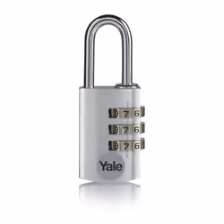 Yale YE3CB/28/126/1/S, Lucchetto convenzionale, Blocco di combinazione, Argento, Alluminio, Acciaio, A forma di U