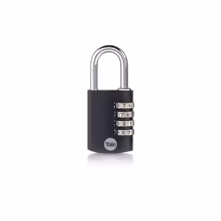 Yale YE3CB/38/131/1/BK, Lucchetto convenzionale, Blocco di combinazione, Nero, Alluminio, A forma di U, 1 pz