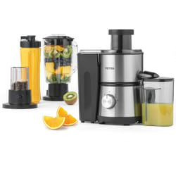 Petra - PT4294VDEEU7 Centrifuga elettrica 4-in-1, spremiagrumi, frullatore, macinacaffè, caraffa da 1 l e bottiglia, 2 velocità a impulsi, frullati