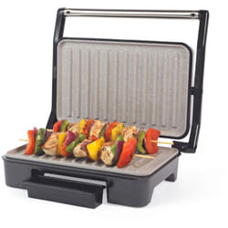 Salter - Marblestone Health Grill – Macchina per Panini Antiaderente, Senza Olio Necessario, Cerniera Galleggiante per Alimenti, Controllo Automatico