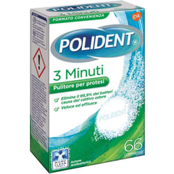 Polident Tripla 3 minuti Pulitore Protesi 66 pz Compresse effervescenti
