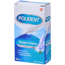Polident Polvere Adesiva per Dentiera Gusto Menta 50gr