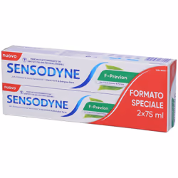 Sensodyne F-Previon Dentifricio per Denti Sensibili Gusto Menta Fresca 2 Pezzi da 75 ml
