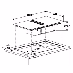 Hotpoint Ariston TVH80FB01 Nero Da incasso 82 cm Piano cottura a induzione 4 Fornello(i) Cappa da incasso - Vista aggiuntiva 6