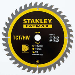 Stanley STA13365-XJ Lama Sega Troncatrice TCT 190 x 16 mm 40T Legno