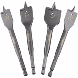 Set di punte piatte per legno Extreme Impact HEX attacco esagonale da 1/4" per risultati rapidi e precisi nella foratura di l ...