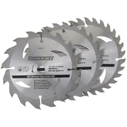 Silverline - Lama per sega circolare in tct 16, 24, 30 denti 3 p.zi 135 x 12,7 - anello di riduzione 10 mm