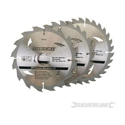 Silverline - 3 lame tct per segha circolare 16, 24, 30 denti 160x 30