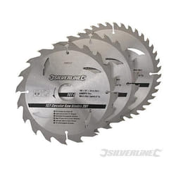 Silverline - 3 lame tct per segha circolare da 20, 24 e 40 denti 180 x 30