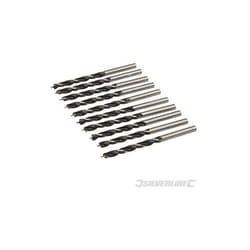 Silverline - Punte con punta di centraggio e scanalatura doppia per legno 612120-4 mm / 10 Pezzi