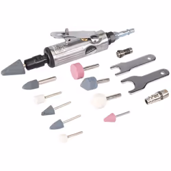 La smerigliatrice è compatibile con mole e sbavatori montati su codolo da 1/4" e 1/8". Include 10 mole montate su codolo, 2 c ...
