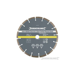 Silverline - Lama disco diamantata saldatura a laser per taglio cemento e pietra 115 x 22,22 mm