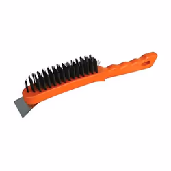 Pesanti spazzola di filo di acciaio con manico in plastica dura, soggiorno-pulito. Setola di lunghezza 25 mm. Lunghezza 280 m ...