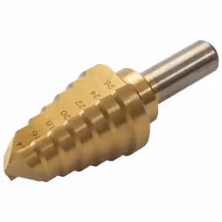 Fresa a gradino rivestita di titanio. Per la perforazione di precisione di fogli metallici e plastici con un max. spessore di ...