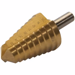 Fresa a gradino rivestita di titanio. Per la perforazione di precisione di fogli metallici e plastici con un max. spessore di ...