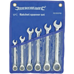 Silverline - Set di chiavi a cricchetto combinata a testa fissa 6 p.zi 8-17 mm