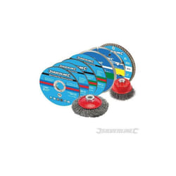 Silverline - kit Dischi da taglio e smerigliatura 115mm 12 pezzi