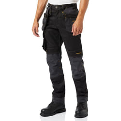 Dewalt - Dewharr3229-tb Harrison PRO-Pantaloni Elasticizzati Vita 32' Gamba 29', Nero/Grigio, 32W / 29L Uomo