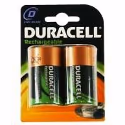 Duracell Rechargeable D Size 2 Pack, Batteria ricaricabile, D, Nichel-Metallo Idruro (NiMH), 1,2 V, 2 pz, 2200 mAh