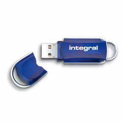 Integral 128GB USB2.0 DRIVE COURIER BLUE, 128 GB, USB tipo A, 2.0, 12 MB/s, Cuffia, Blu, Argento