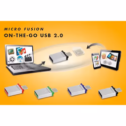 Integral 16GB Micro Fusion USB2.0 OTG unità flash USB USB Type-A / Micro-USB 2.0 Nero, Argento