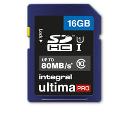 Integral 16GB ULTIMAPRO SDHC/XC 80MB CLASS 10 UHS-I U1 SD