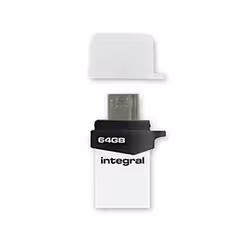 Integral MICRO FUSION USB 3.0 OTG unità flash USB 64GB USB Type-A / Micro-USB 3.2 Gen 1 (3.1 Gen 1) Bianco