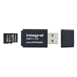 Integral USB3.0 CARDREADER SINGLE SLOT MSD lettore di schede USB 3.2 Gen 1 (3.1 Gen 1) Nero