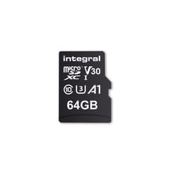 Integral INMSDX64G-100V30 64GB MICRO SD CARD MICROSDXC UHS-1 U3 CL10 V30 A1 UP TO 100MBS READ 45MBS WRITE MicroSD UHS-I Classe 10