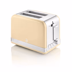 Swan ST19010CN, 2 fetta/e, Crema, Acciaio inox, Pulsanti, Livello, Manopola, 815 W, 220-240 V
