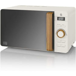 Swan - Forno a microonde digitale Nordic 20 l, 6 livelli di potenza, timer da 30 minuti, facile pulizia, modalità scongelamento, manico effetto
