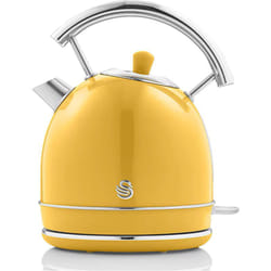 Swan - Retro Bollitore Elettrico 1,8 Litri, Design Vintage, Spegnimento Automatico Controllore Strix, Senza Fili, Acciaio Inossidabile, senza bpa,