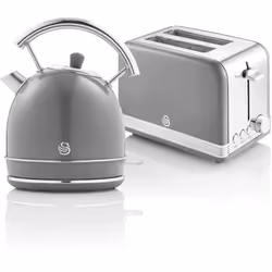 Il set da colazione Swan Retro è un'ottima scelta: potete preparare toast per voi e la vostra famiglia con il tostapane a 2 f ...