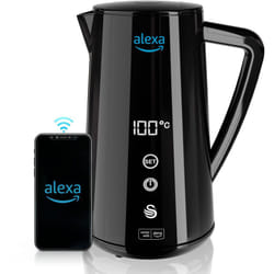 Swan - Alexa Bollitore Elettrico Intelligente wifi Smart Kettle 1,5L, Temperatura Regolabile, Nero, Senza Fili, Parete Isolata in Acciaio