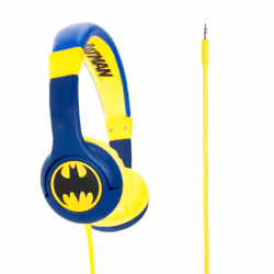 4SIDE DC Comics Batman The Caped Crusader, Cablato, 20 - 20000 Hz, MUSICA, 210 g, Cuffie, Blu, Giallo