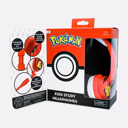 OTL Technologies Pokémon Pikachu Cuffie Cablato A Padiglione Gaming Rosso, Bianco
