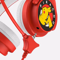 OTL Technologies Pokémon Pikachu Cuffie Cablato A Padiglione Gaming Rosso, Bianco