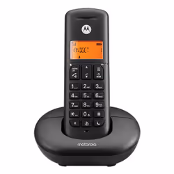 Motorola E201, Telefono DECT, Cornetta wireless, Telefono con vivavoce, 50 voci, Identificatore di chiamata, Nero