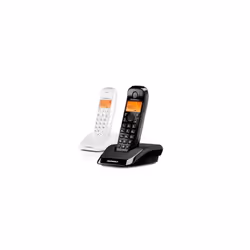 Motorola S12 Duo, Telefono DECT, Cornetta wireless, Identificatore di chiamata, Nero, Bianco