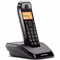 Motorola S1201, Telefono DECT, Cornetta wireless, Telefono con vivavoce, 50 voci, Identificatore di chiamata, Nero