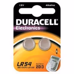 Duracell LR54, Batteria monouso, Alcalino, 1,5 V, 2 pz, Argento, 3 mm