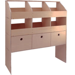 Scaffale Universale per Furgone e Van in Legno Compensato 6 Scompartimenti 3 Cassetti 102 x 30 x 120cm - Monster Racking