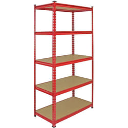 Scaffale Z-Rax In Acciaio Senza Bulloni Rosso 90cm x 45cm x 183cm - Monster Racking