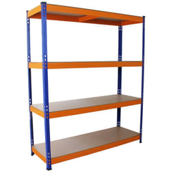 Scaffale S-Rax In Acciaio Senza Bulloni Blu e Arancione 150cm x 50cm x 180cm